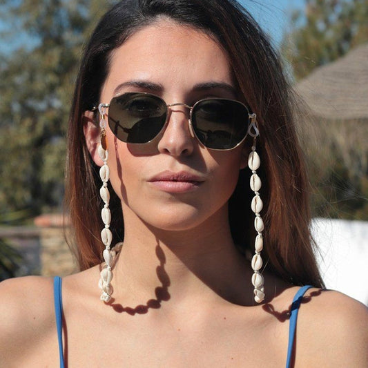 Bohemian Fashion Shell Beaded Eyeglass Chains Anti-slip Sunglasses Reading Glasses Chain Eyewears Cord Holder Neck Strap Rope