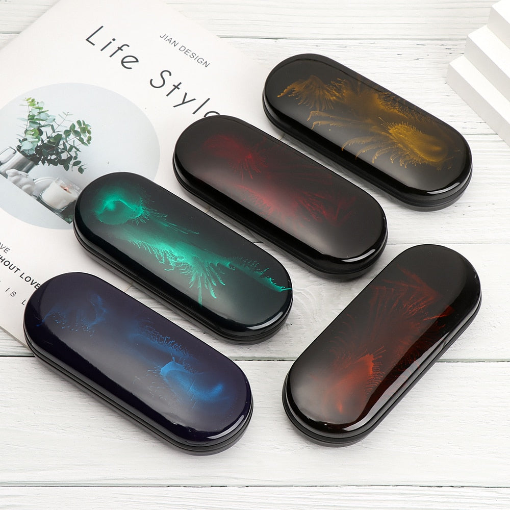 Hard Protective Shell Eyeglasses Box Women Men Dazzling Colors Glasses Case Fashion Bright Portable Case Eyeglasses Accessories