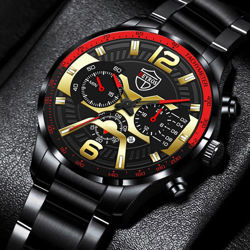 Fashion Mens Stainless Steel Watches Luxury Men Sport Quartz Wrist Watch Male Business Casual Leather Watch relogio masculino