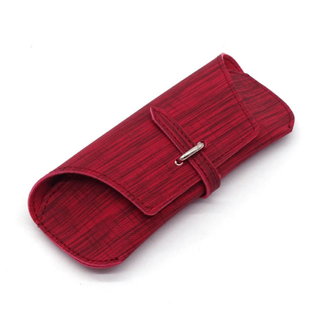 New 1pcs Men Women Matte Leather Sunglasses Case Fold-able Buckle Glasses Box Eyeglass Holder Bag Protector Eyewear Accessories