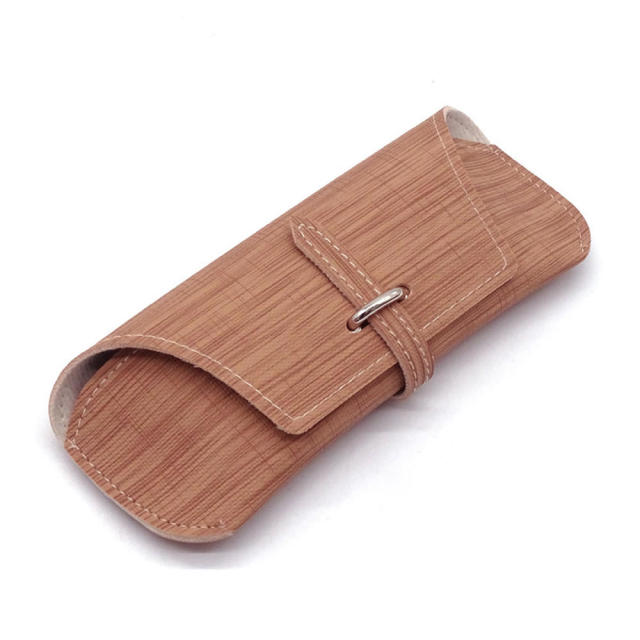 New 1pcs Men Women Matte Leather Sunglasses Case Fold-able Buckle Glasses Box Eyeglass Holder Bag Protector Eyewear Accessories