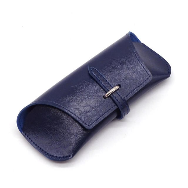 New 1pcs Men Women Matte Leather Sunglasses Case Fold-able Buckle Glasses Box Eyeglass Holder Bag Protector Eyewear Accessories