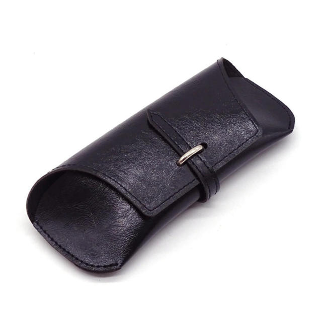 New 1pcs Men Women Matte Leather Sunglasses Case Fold-able Buckle Glasses Box Eyeglass Holder Bag Protector Eyewear Accessories