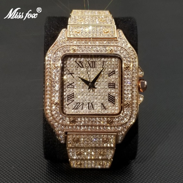 Iced Out Square Men Watches Top Brand Luxury Full Diamond Hip Hop Watch Fashion , It's all about the look. Ultra Thin Wristwatch Male Jewelry 2021