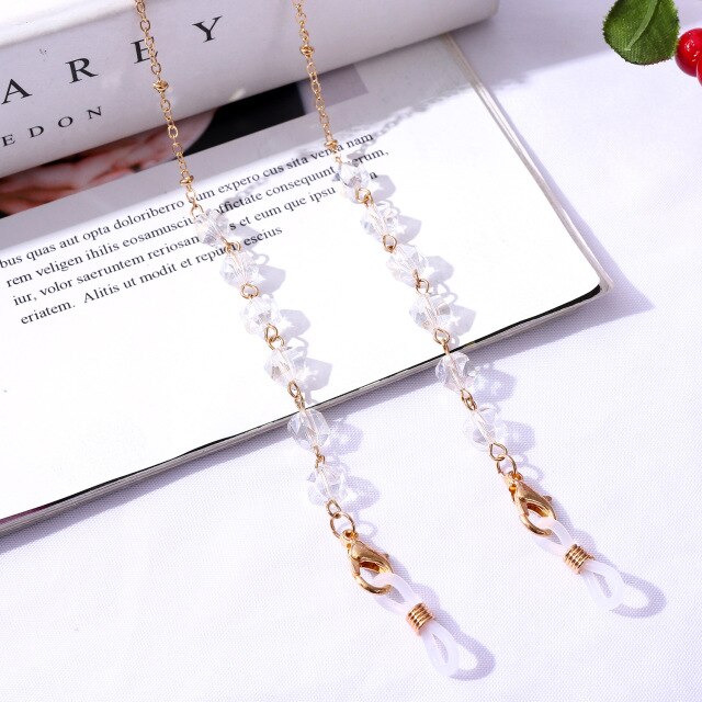 Crystal Beaded Glasses Chains For Women Face Mask Chain Holder Anti-slip Sunglasses Chain Lanyard Neck Cord Eyeglasses Jewelry