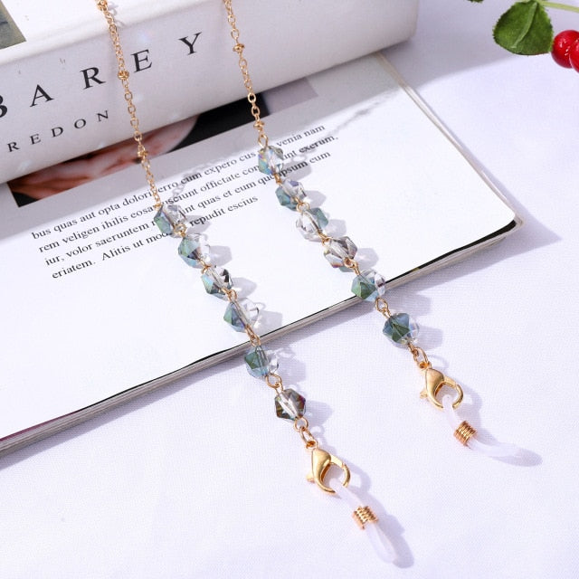 Crystal Beaded Glasses Chains For Women Face Mask Chain Holder Anti-slip Sunglasses Chain Lanyard Neck Cord Eyeglasses Jewelry