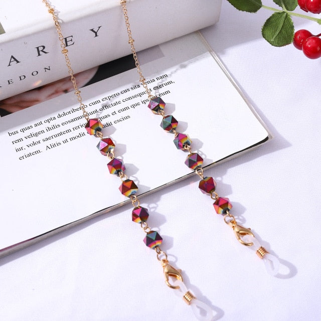 Crystal Beaded Glasses Chains For Women Face Mask Chain Holder Anti-slip Sunglasses Chain Lanyard Neck Cord Eyeglasses Jewelry