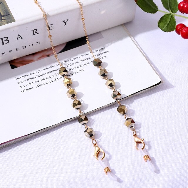 Crystal Beaded Glasses Chains For Women Face Mask Chain Holder Anti-slip Sunglasses Chain Lanyard Neck Cord Eyeglasses Jewelry