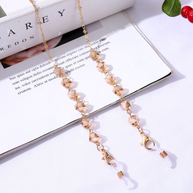 Crystal Beaded Glasses Chains For Women Face Mask Chain Holder Anti-slip Sunglasses Chain Lanyard Neck Cord Eyeglasses Jewelry