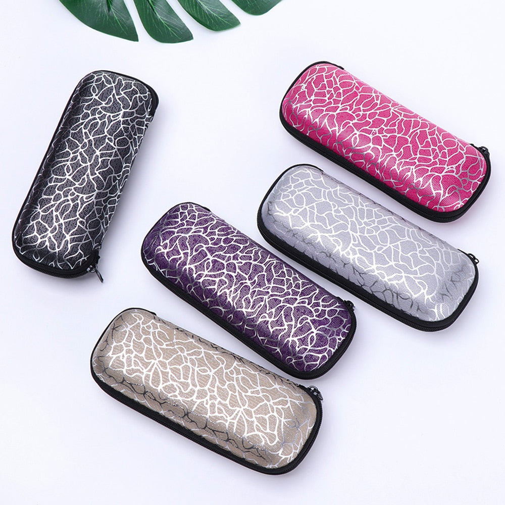 1PC Unisex Zipper Irregular Pattern Sunglasses Eye Glasses Case Eyeglass Box Eyewear Protection Containers Accessories for Women