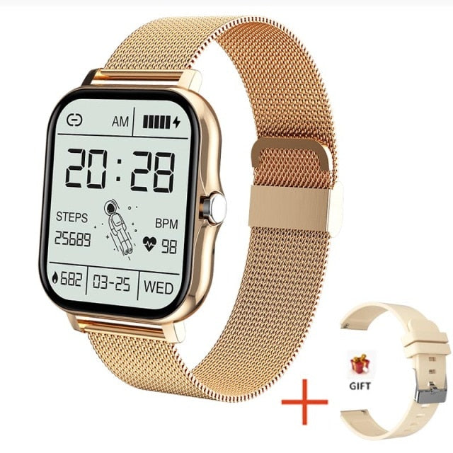 Men's / Women's  Smartwatch 1.69" Color Screen Full Touch Fitness Tracker Bluetooth Call Smart Clock Ladies & Guy's Gold Smart Watch