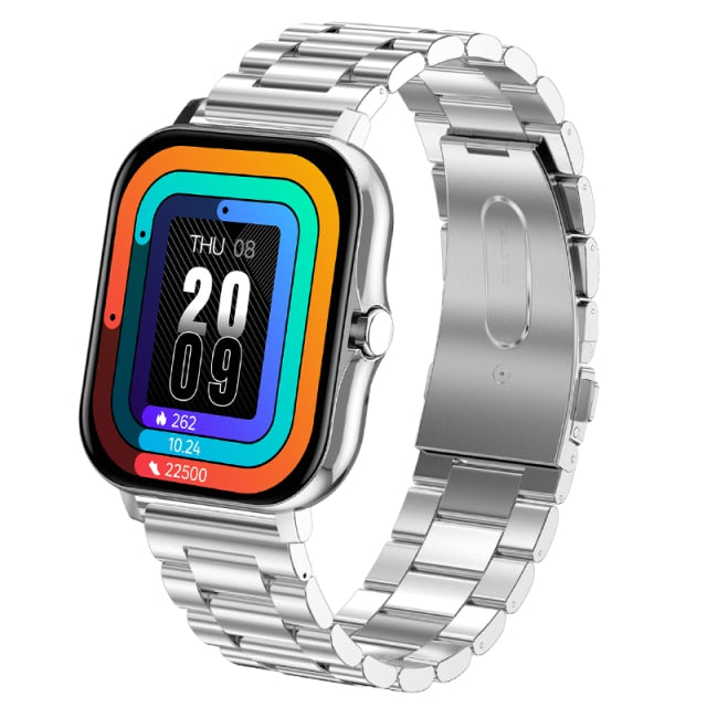 Men's / Women's  Smartwatch 1.69" Color Screen Full Touch Fitness Tracker Bluetooth Call Smart Clock Ladies & Guy's Gold Smart Watch