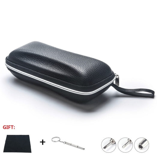 Leather Glasses Case Portable Sunglasses Reading Glasses Carry Bag Hard Zipper Box Protective Case Cover Eyeglasses Accessories